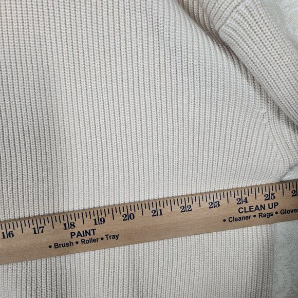 Lillusory Cardigan Sweater sz M Beige Sand Chunky Knit Long Sleeve Preppy - Picture 9 of 12